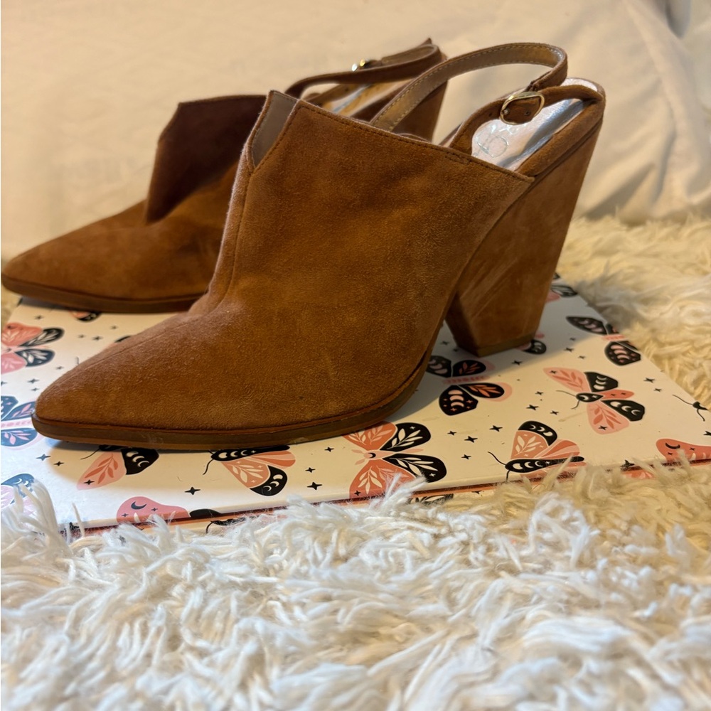 Brown Suede Women's Slingback Heels